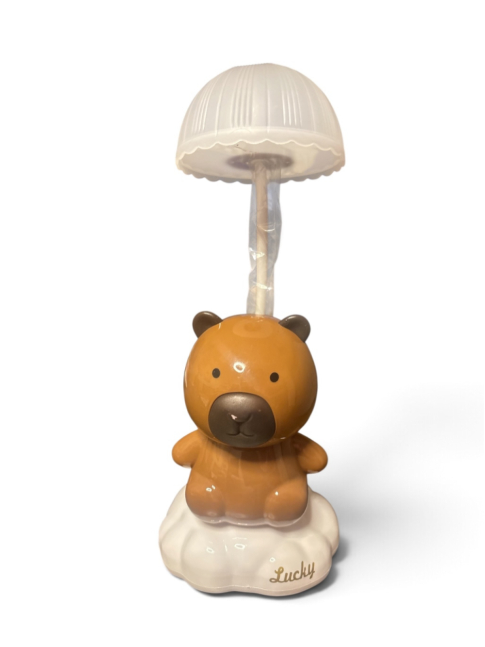Bear Desk Lamp with Pencil Sharpener Brown and White